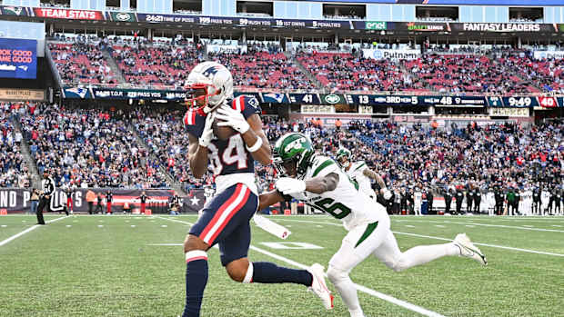 New England Patriots WR Kendrick Bourne scores against New York Jets